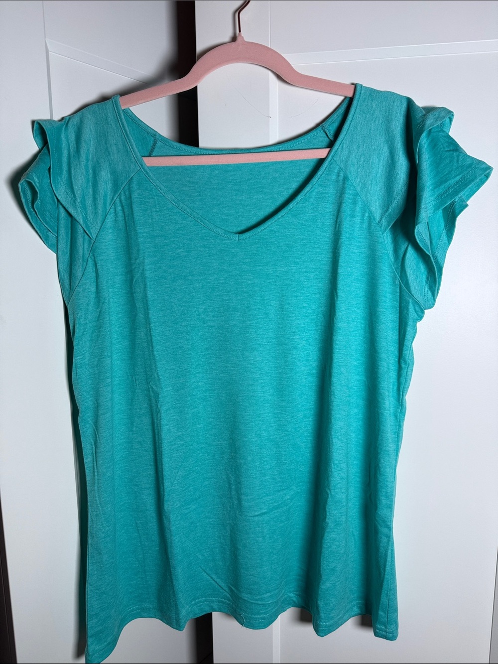 Women’s Teal V-Neck Short Sleeve Top